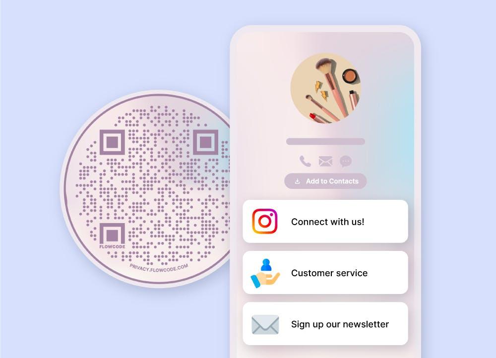 QR code to mobile landing page